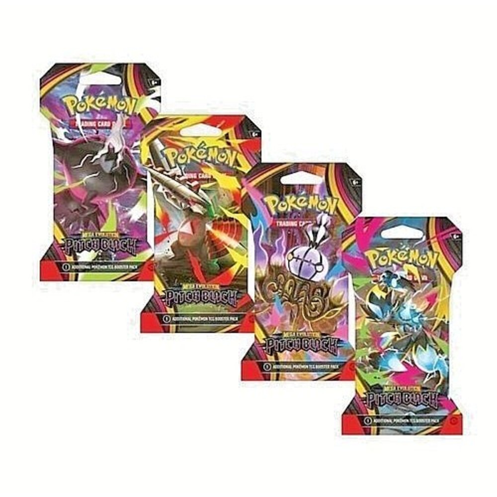 Pokémon Mega Evolution Pitch Black Sleeved Booster Pack Art Bundle [Set of 4]